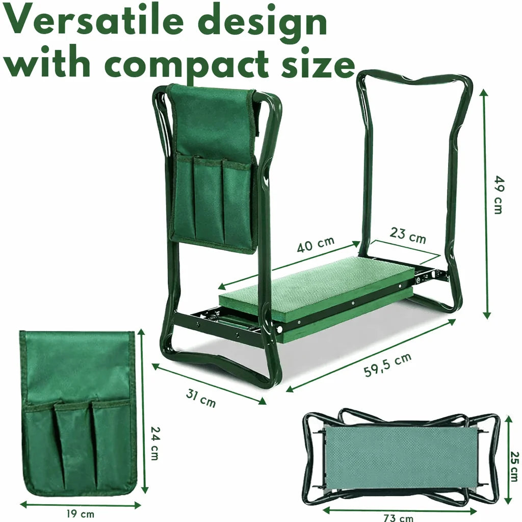 Garden Kneeler & Seat Padded Knee Foldable Steel Frame