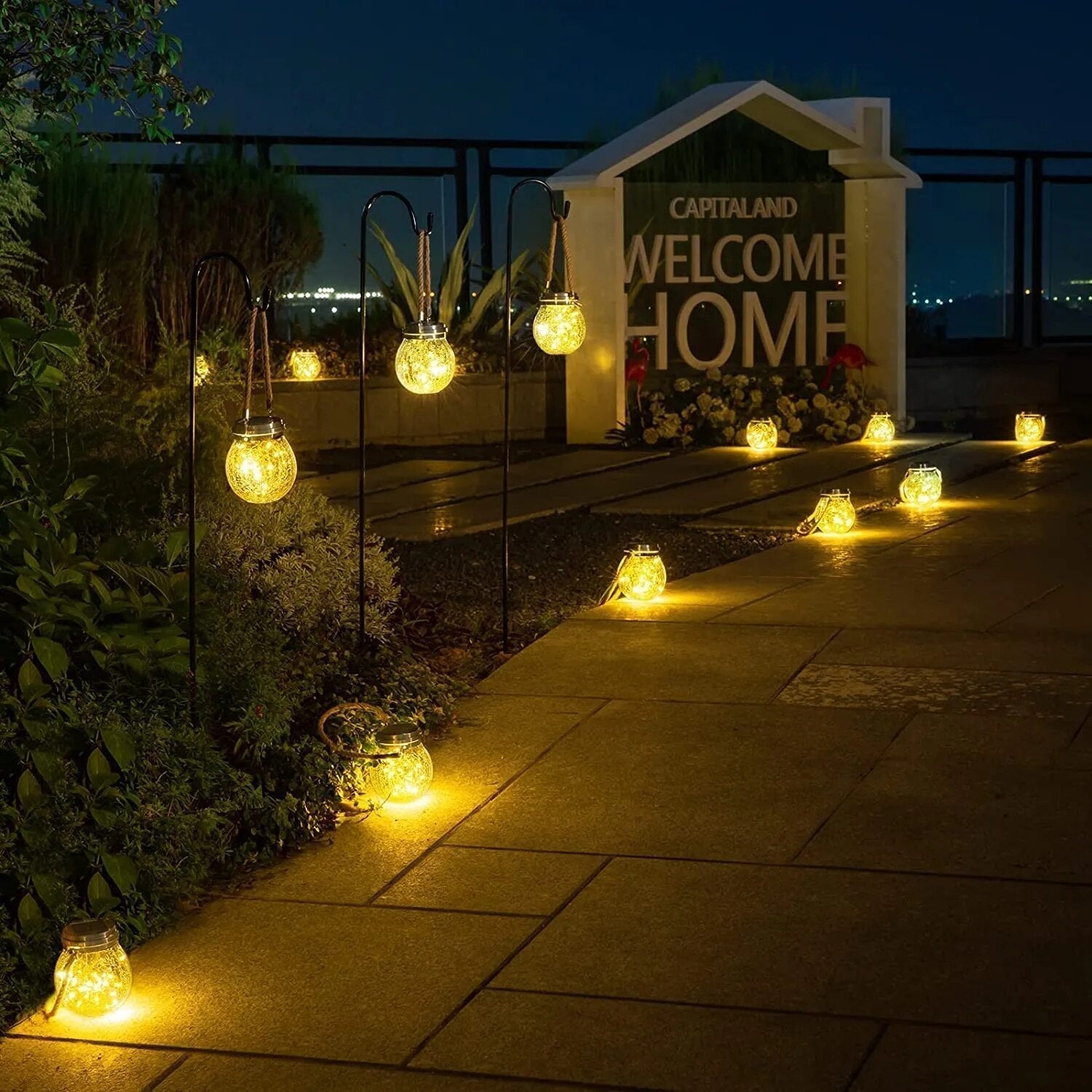 Garden Lantern Solar LED Dusk Sensor IP65 Waterproof