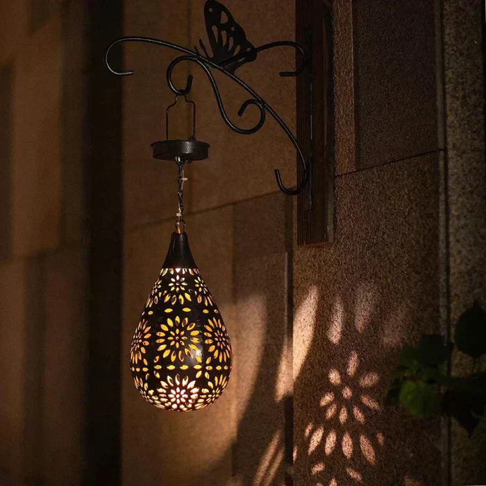 Garden Lantern Solar Stainless Steel 12 Hour Lighting