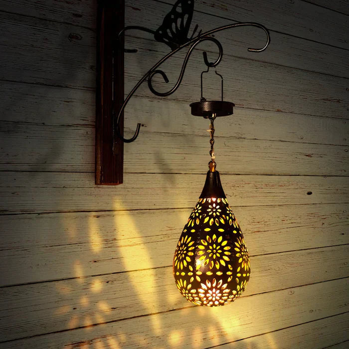 Garden Lantern Solar Stainless Steel 12 Hour Lighting