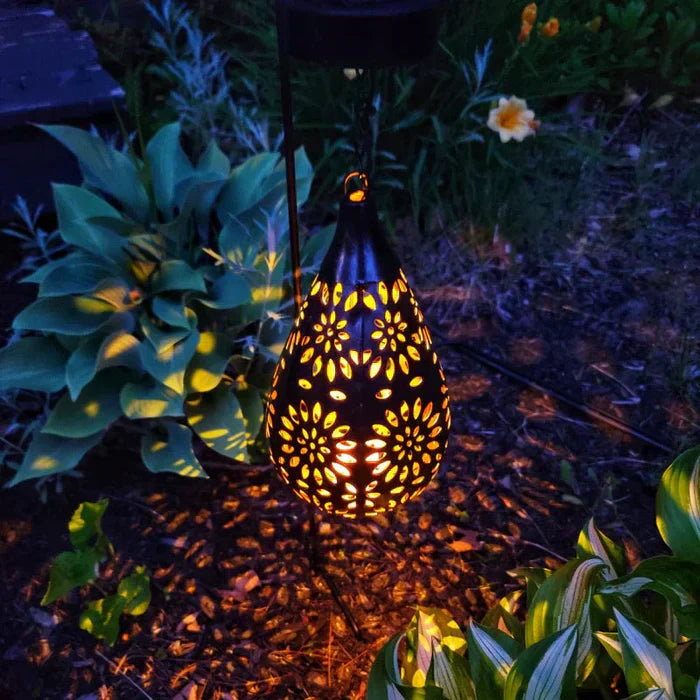Garden Lantern Solar Stainless Steel 12 Hour Lighting