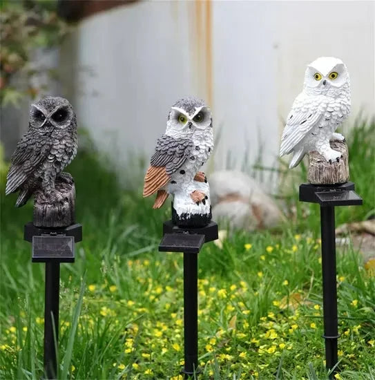 Garden Light Solar LED Owl Design Weather-Resistant
