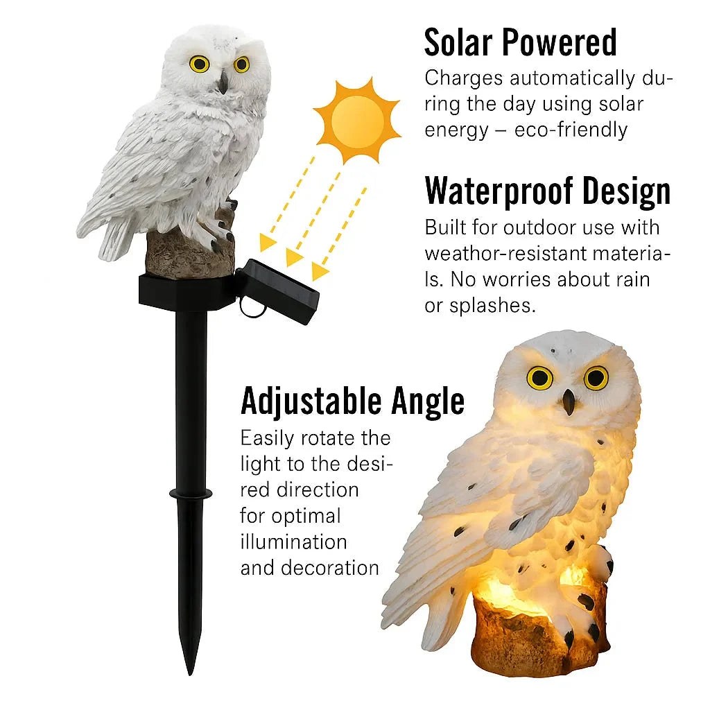 Garden Light Solar LED Owl Design Weather-Resistant