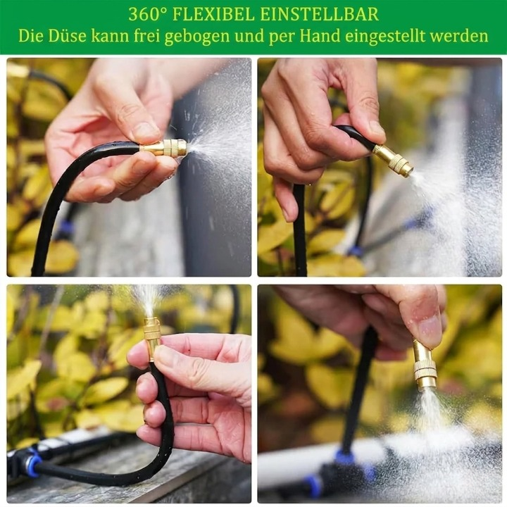 Garden Misting System 49 Ft Hose Adjustable Copper Nozzles