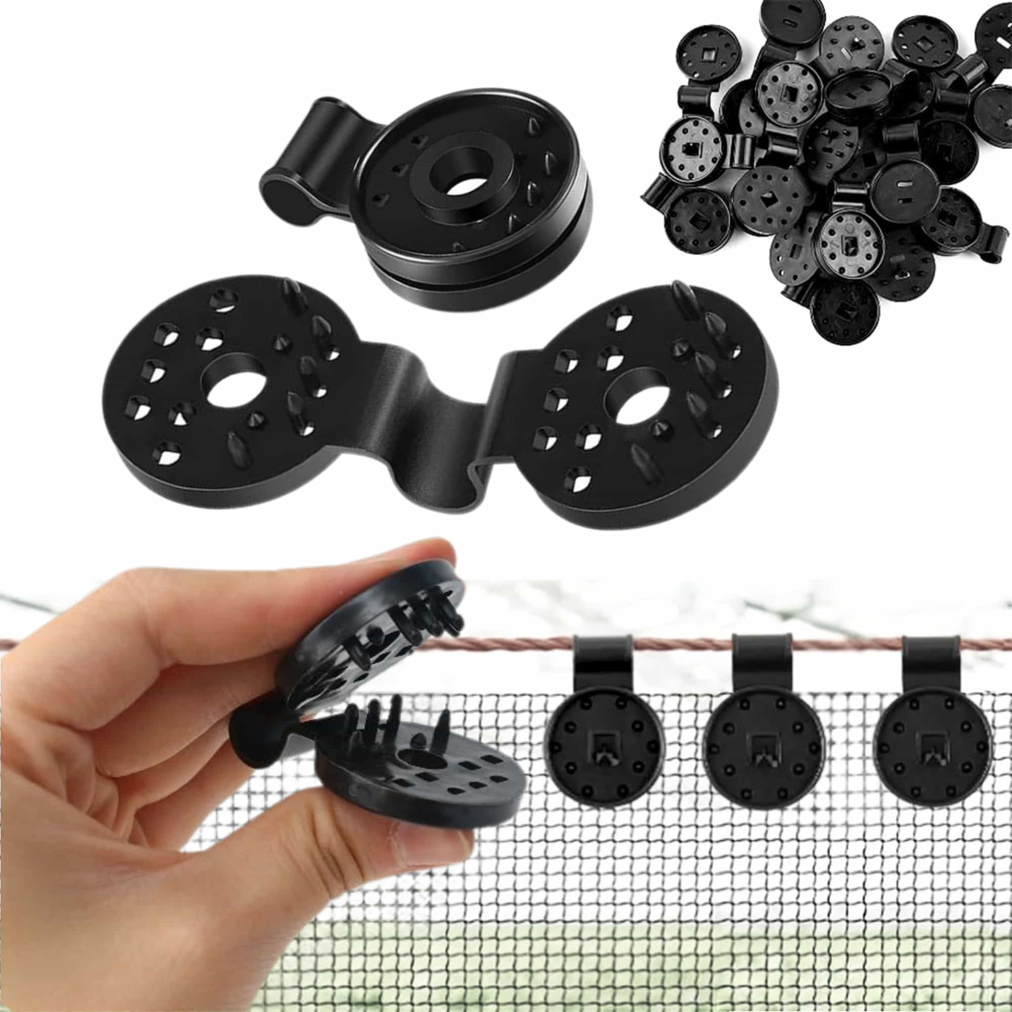 Garden Net Clips Tool-Free & UV-Resistant Pack of 50