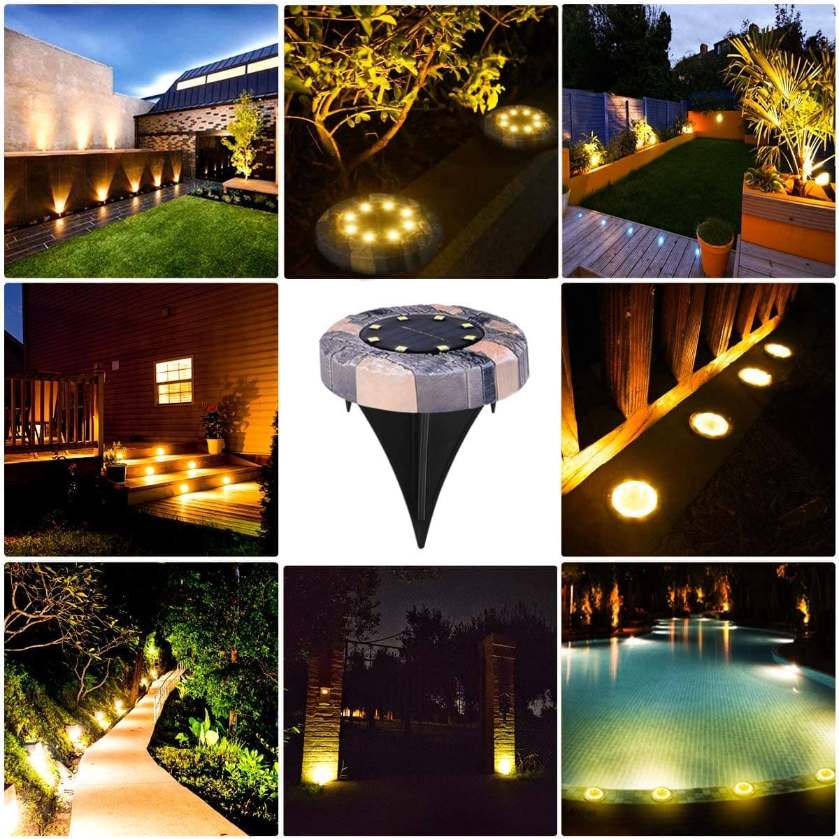Garden Path Lights Solar Auto Sensor Set Of 8