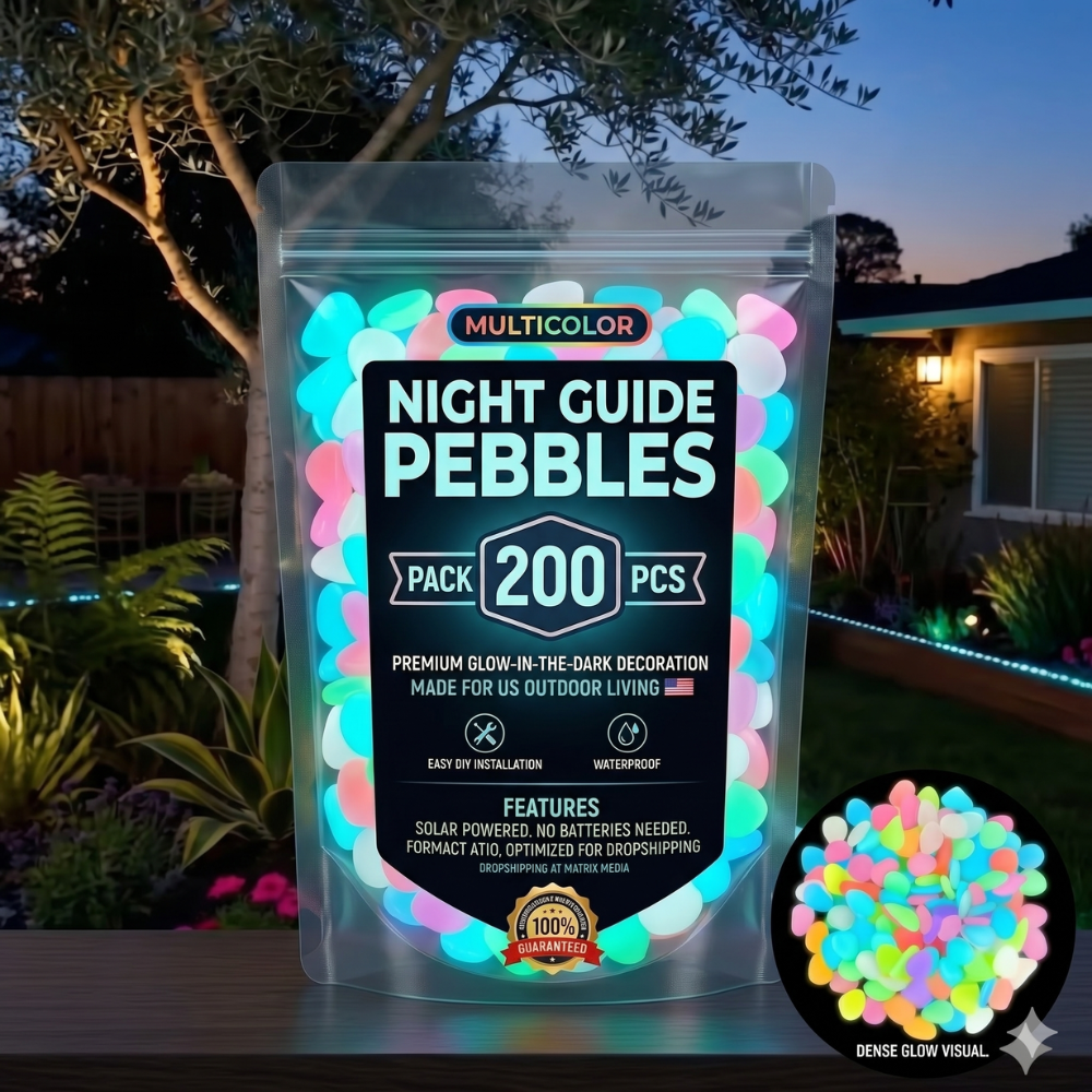 Garden Pebbles Glowing Up To 10 Hours Non-Toxic Resin