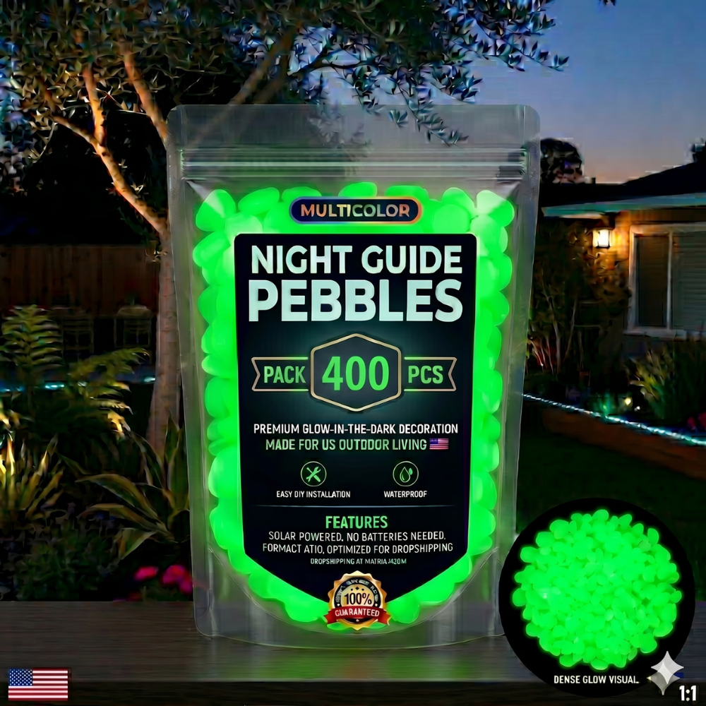 Garden Pebbles Glowing Up To 10 Hours Non-Toxic Resin
