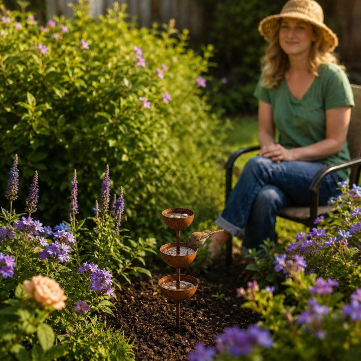 Garden Rain Catcher 3-Tier Weather-Resistant Metal