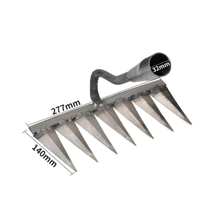 Garden Rake Carbon Steel Ultra-Sharp Teeth