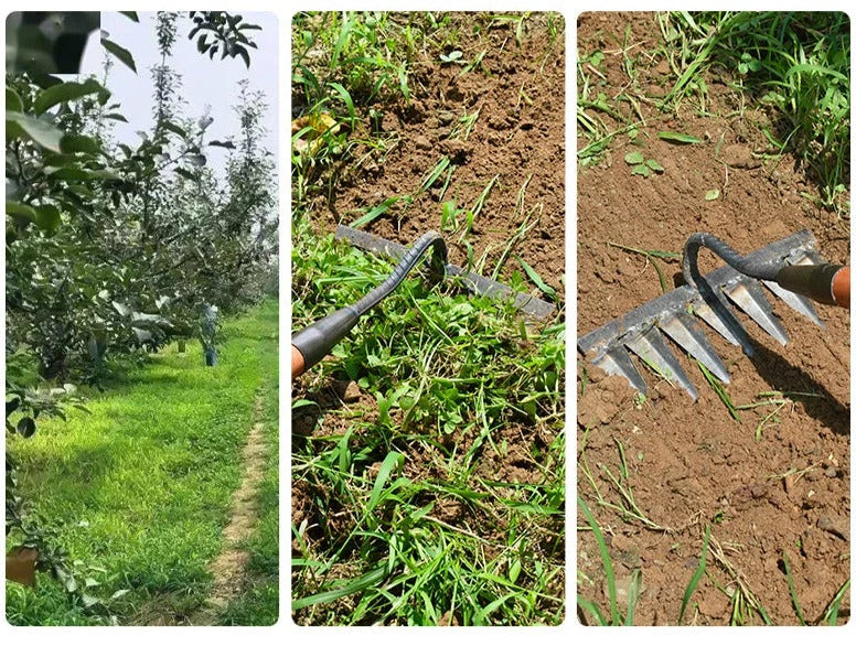 Garden Rake Carbon Steel Ultra-Sharp Teeth