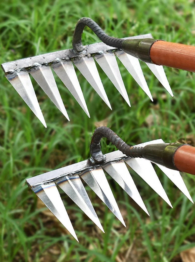 Garden Rake Carbon Steel Ultra-Sharp Teeth
