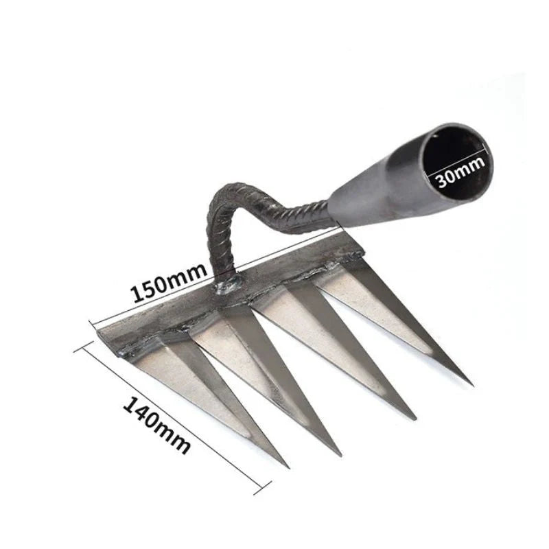 Garden Rake Carbon Steel Ultra-Sharp Teeth