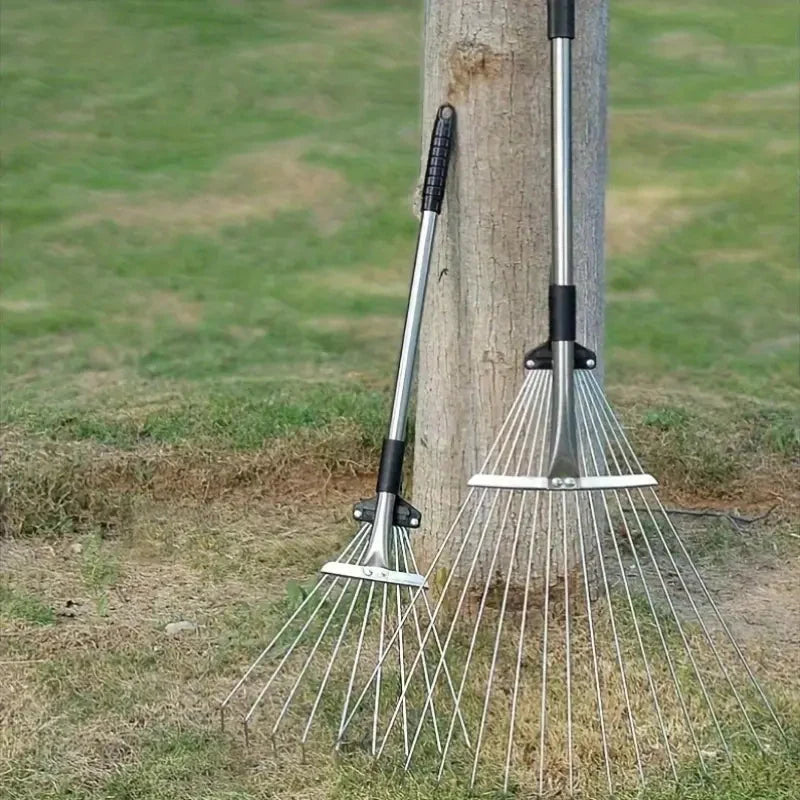 Garden Rake Telescopic Adjustable Width & Ergonomic Handle