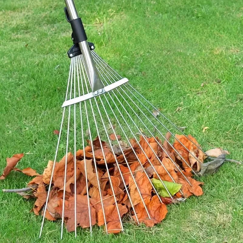 Garden Rake Telescopic Adjustable Width & Ergonomic Handle