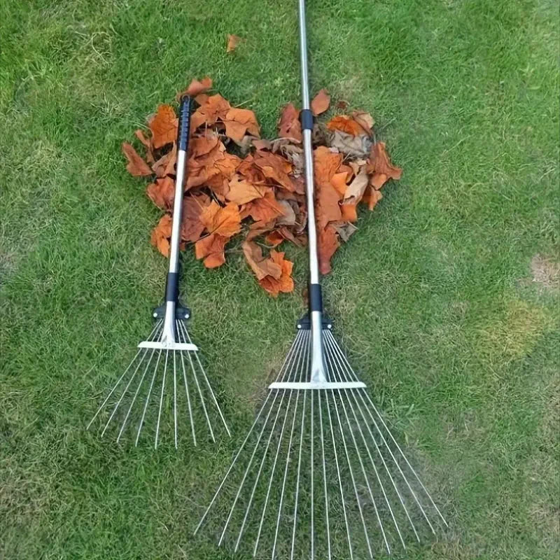Garden Rake Telescopic Adjustable Width & Ergonomic Handle