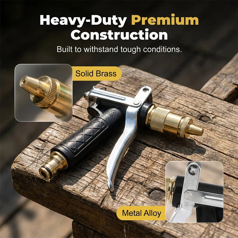 Garden Spray Gun High-Pressure Adjustable Nozzle Ergonomic Pistol Grip