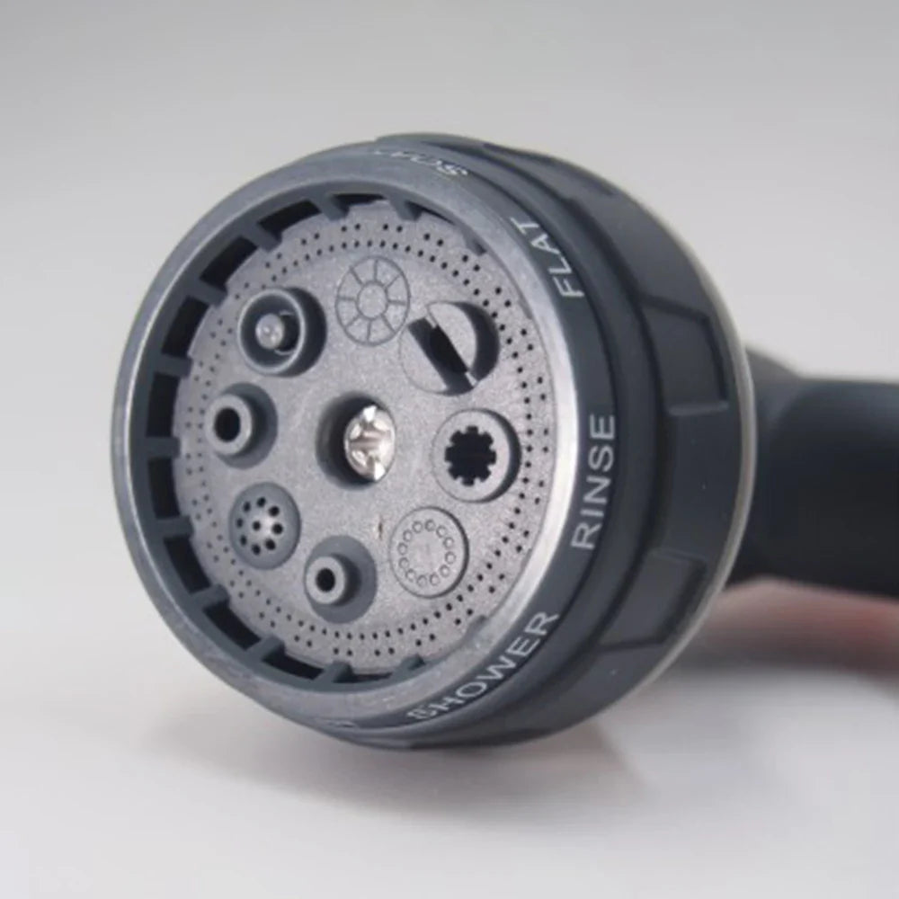 Garden Spray Nozzle 8 Patterns Rubber Grip Locking Pin