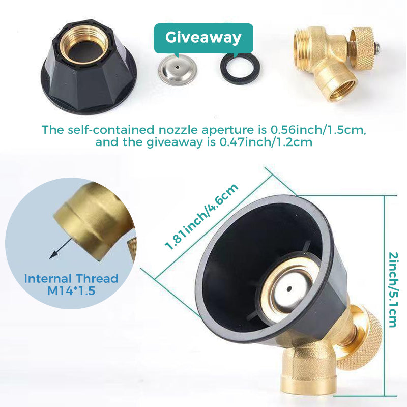 Garden Spray Nozzle Solid Copper Adjustable Mist & Jet