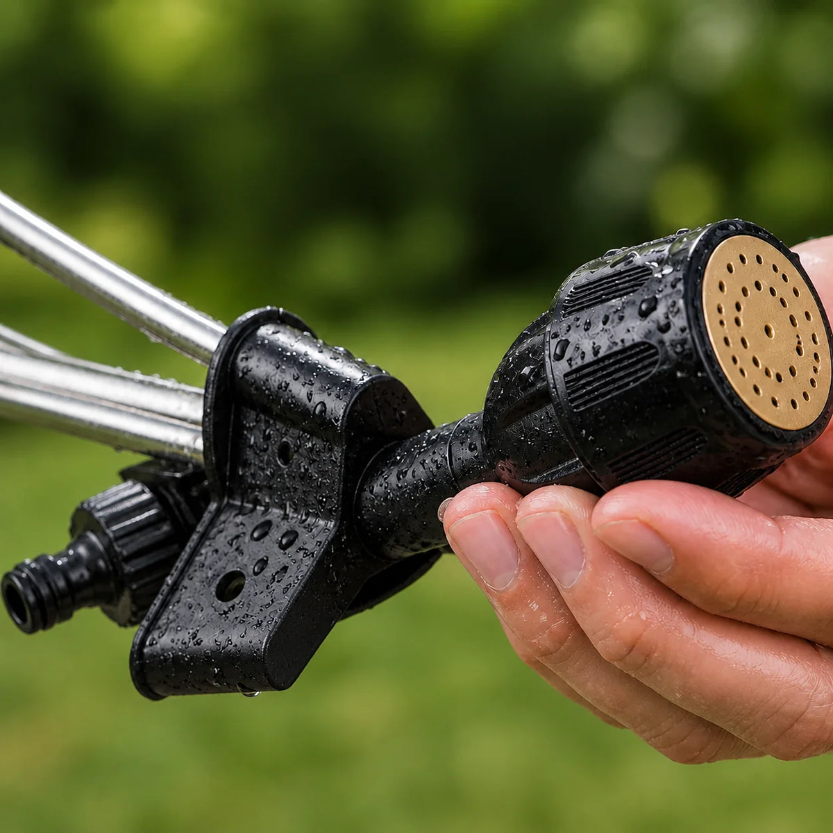 Garden Sprinkler 360° Adjustable Spray Stainless Steel Stand