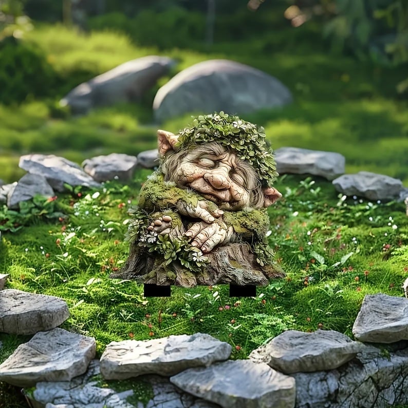 Garden Stake Forest Spirit Motif Weather-Resistant Acrylic