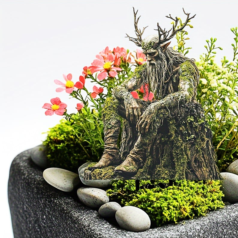 Garden Stake Forest Spirit Motif Weather-Resistant Acrylic