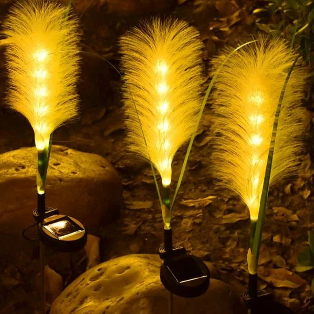 Garden Stake Lights Solar Pampas Grass Warm White LED