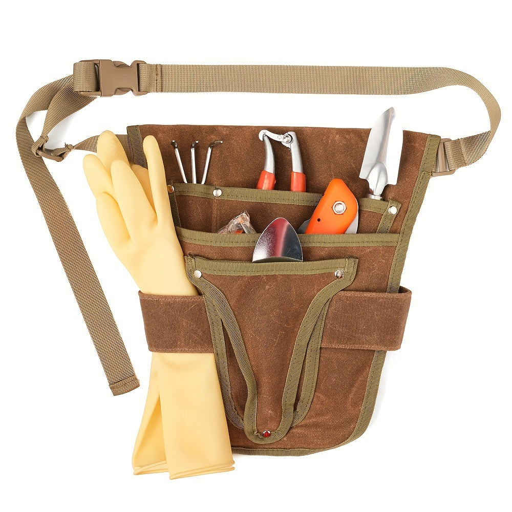 Garden Tool Belt Multi-Pocket Canvas Adjustable Strap