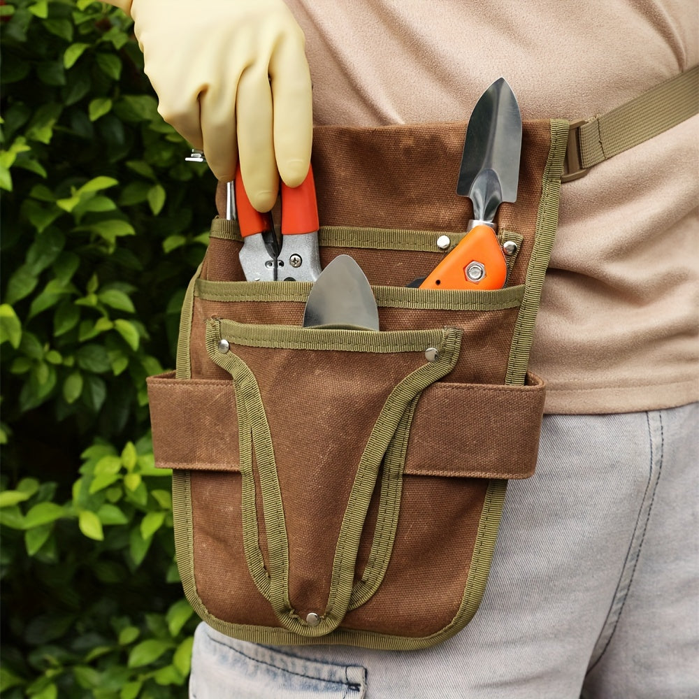Garden Tool Belt Multi-Pocket Canvas Adjustable Strap