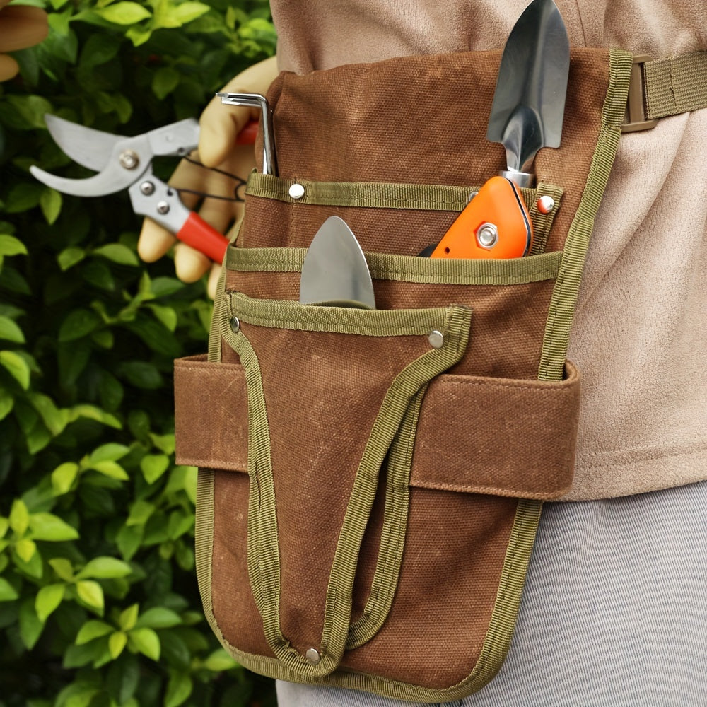 Garden Tool Belt Multi-Pocket Canvas Adjustable Strap