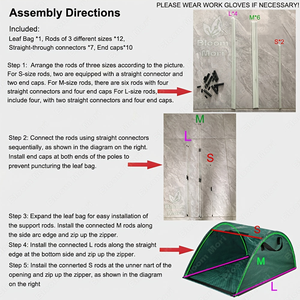 Garden Waste Bag Foldable & Tear-Resistant 26.4 Gallon Capacity
