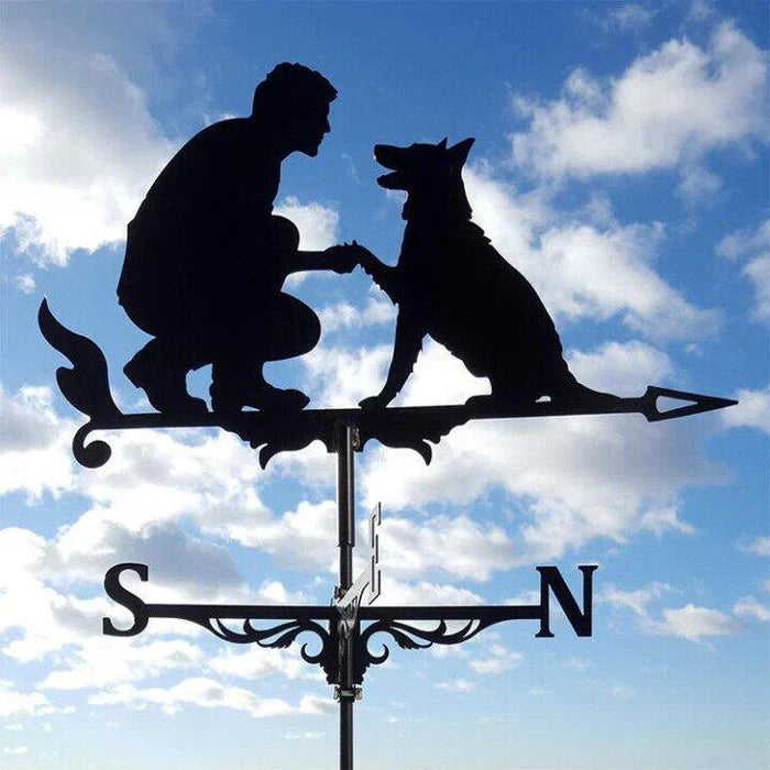 Garden Weather Vane Spinning Witch Figure Weatherproof