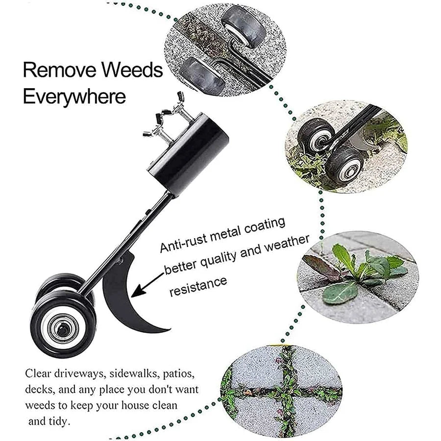 Garden Weed Puller Upright Adjustable Length & Wheeled