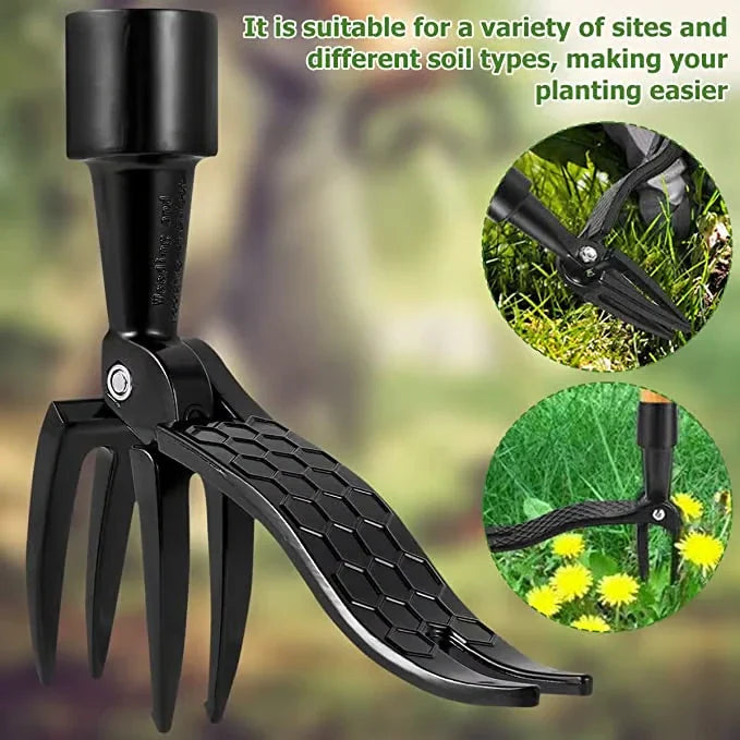 Garden Weed Remover Aluminum Detachable Handle Back-Friendly