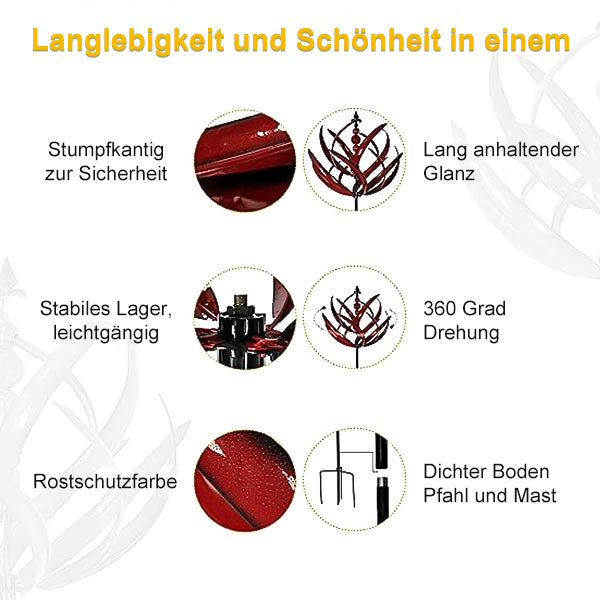 Garden Wind Spinner Low-Friction Bearing Weather-Resistant Metal