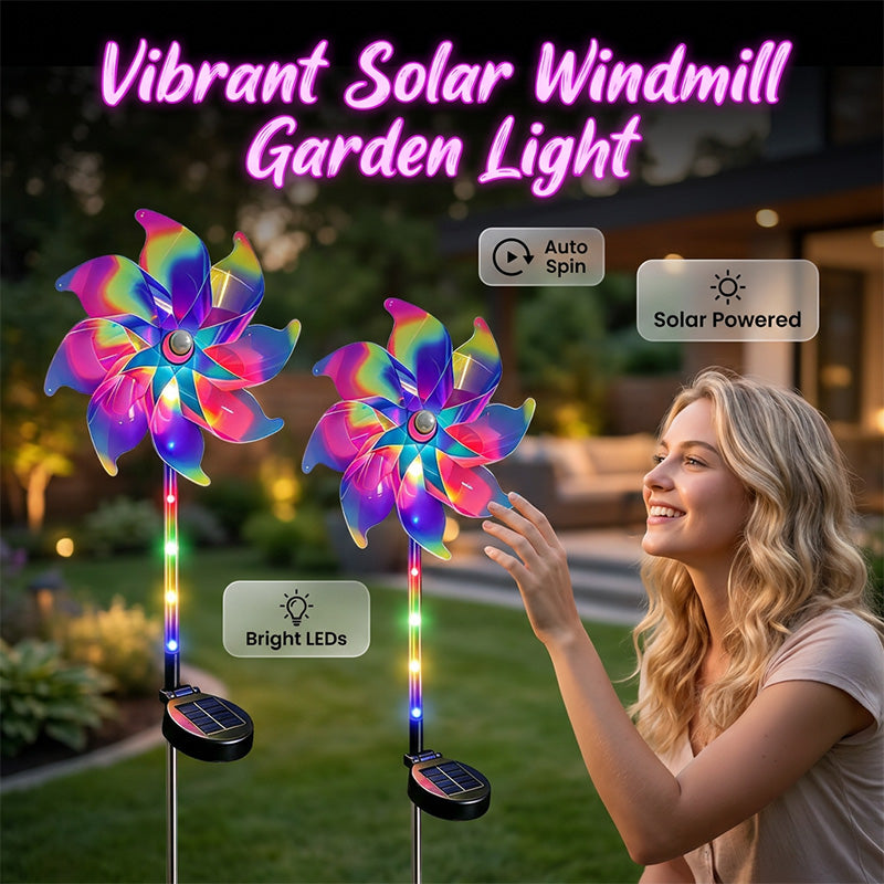 Garden Wind Spinner Solar LED Automatic Dusk