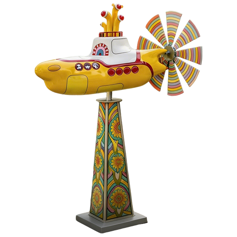 Garden Wind Spinner Weatherproof Metal Submarine Design
