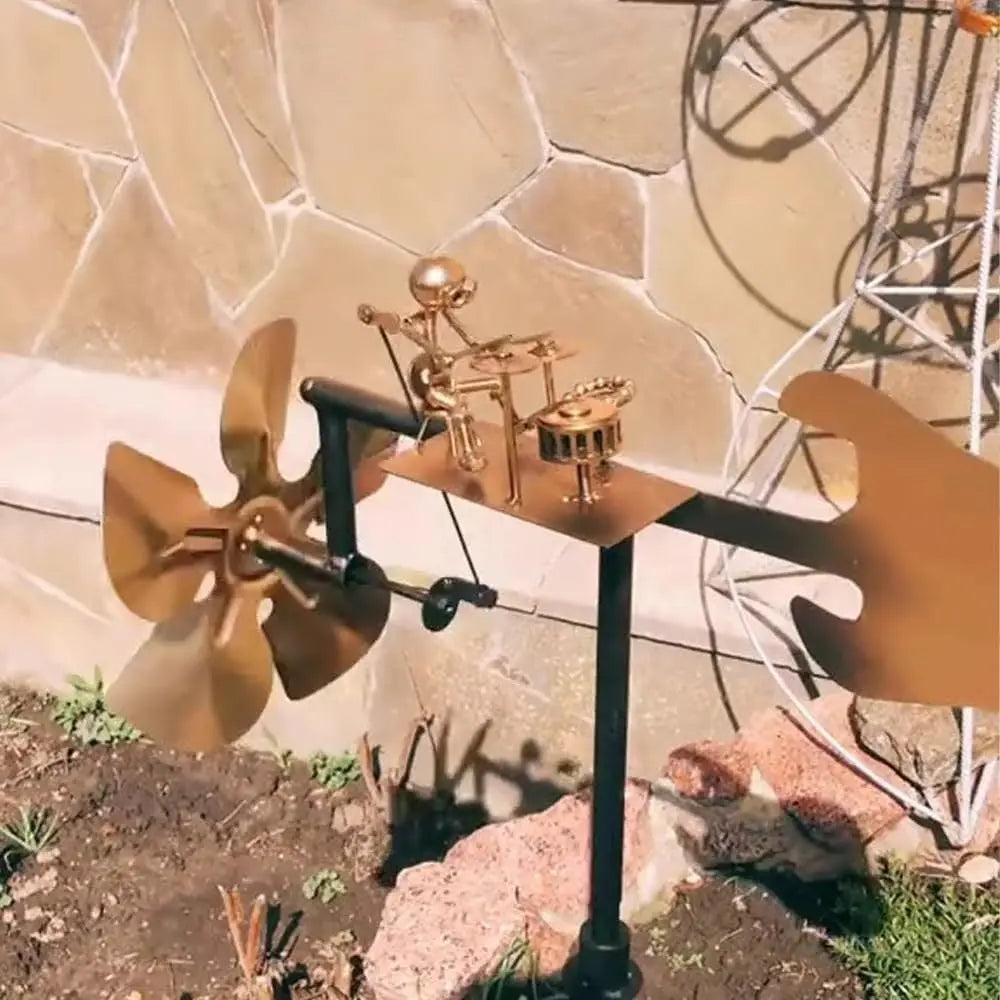 Garden Wind Spinner Wind-Powered Musician Figure