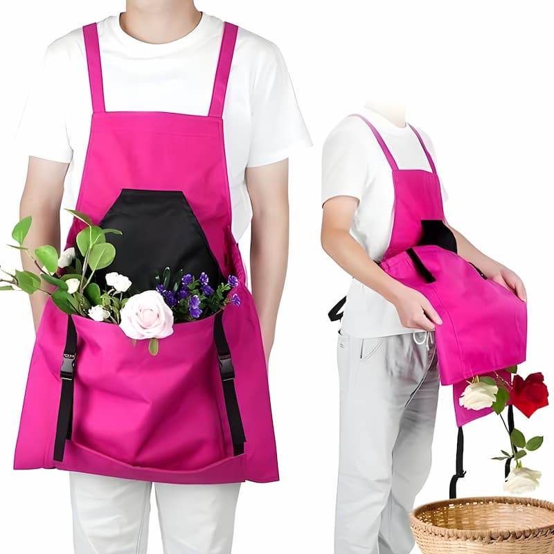 Gardening Apron Deep Kangaroo Pocket & Waterproof Chest Pocket