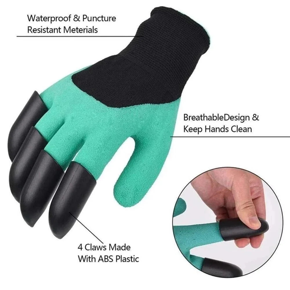 Gardening Gloves Digging Claws & Latex-Coated Palm