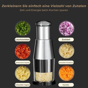 Garlic Chopper One-Touch Stainless Steel Blades Dishwasher Safe