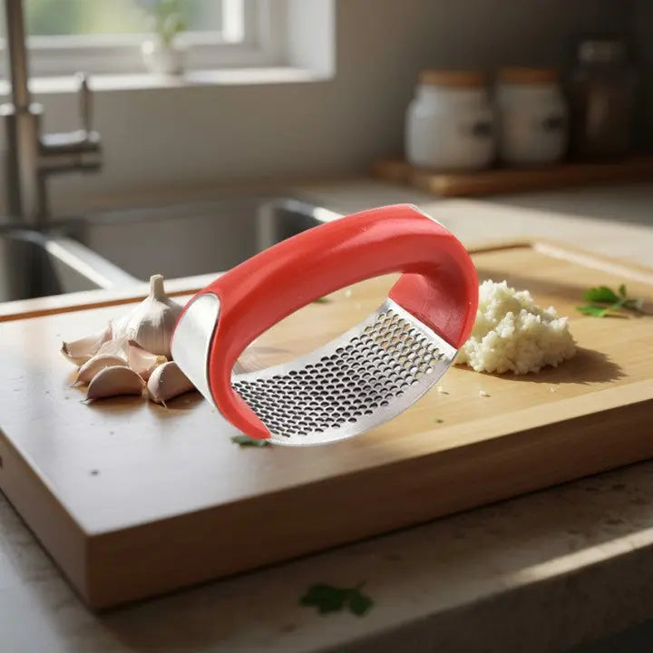 Garlic Press Gentle Rocking Action Stainless Steel No Peeling
