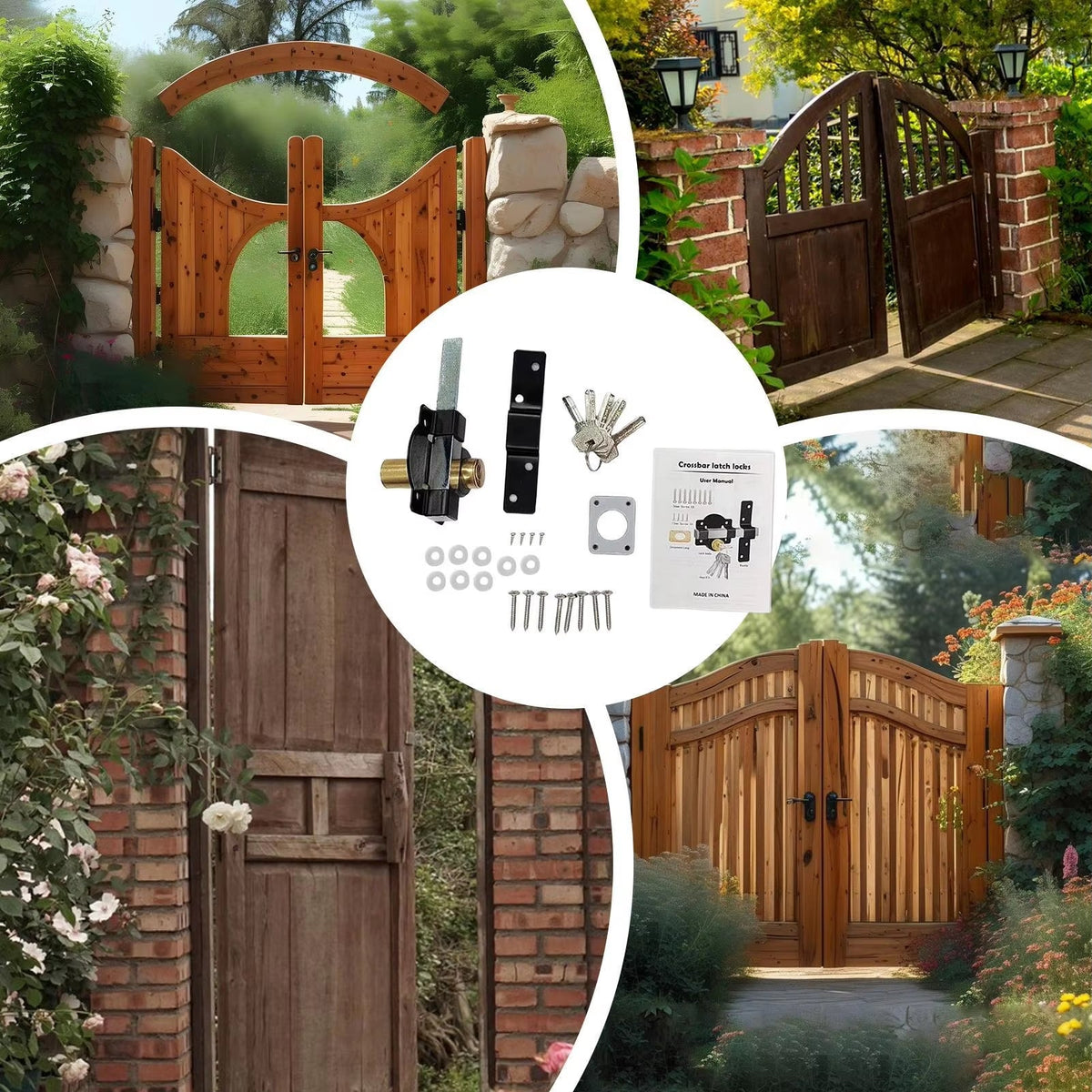 Gate Bolt Lock Rust-Resistant Spring-Loaded