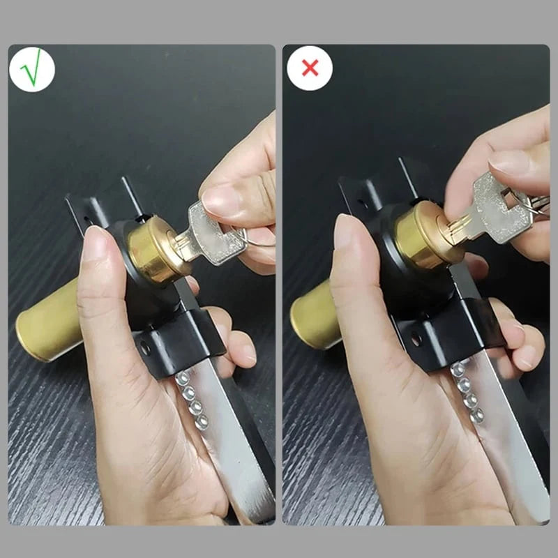 Gate Lock Spring-Loaded Bolt & Key Cylinder Rust-Resistant Iron