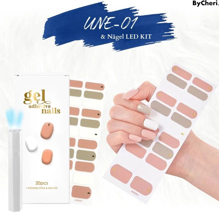 Gel Nail Kit Wireless LED USB-C 20 Stickers