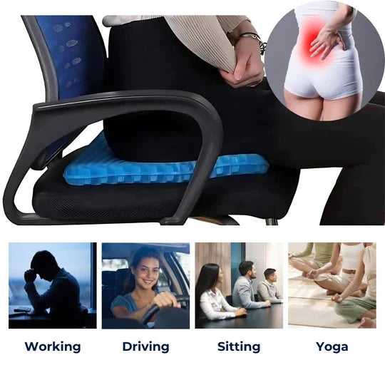 Gel Seat Cushion Honeycomb Breathable Ergonomic Support