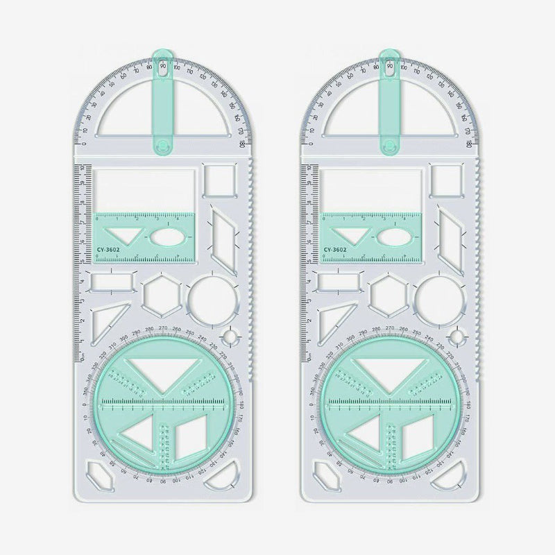 Geometry Ruler Rotatable Protractor Break-Resistant Plastic