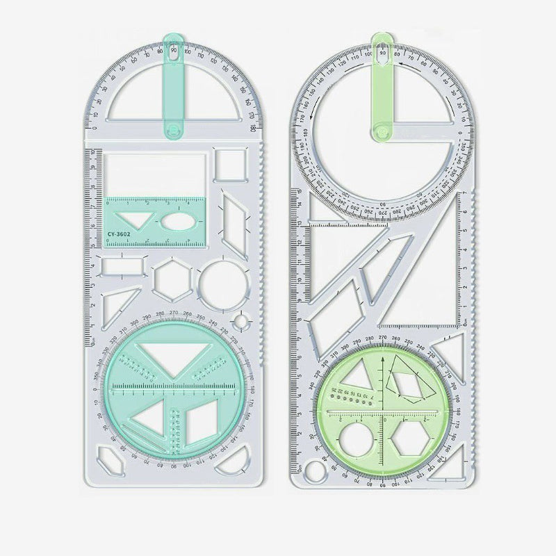 Geometry Ruler Rotatable Protractor Break-Resistant Plastic