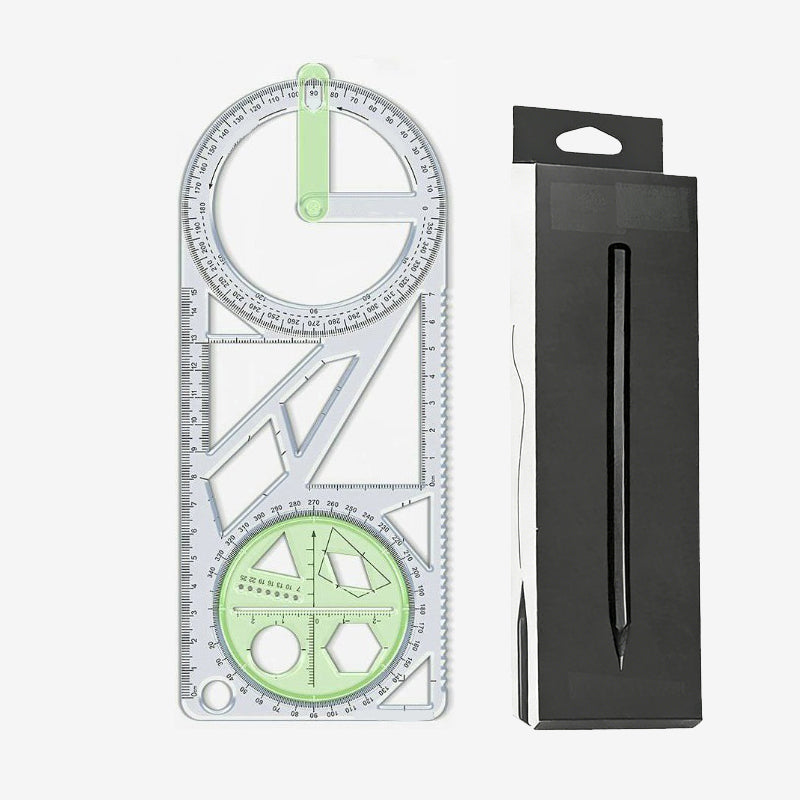 Geometry Ruler Rotatable Protractor Break-Resistant Plastic