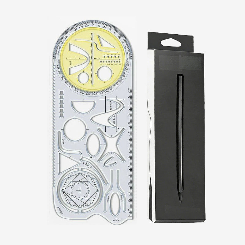 Geometry Ruler Rotatable Protractor Break-Resistant Plastic